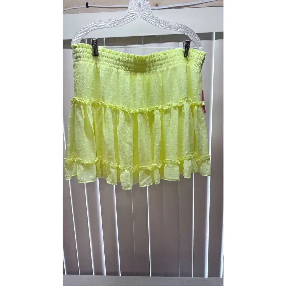 RILEY & RAE YELLOW EYELET RUFFLE SKIRT WOMENS SZ XL NEW P1-50